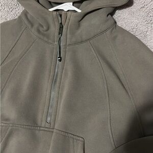 lululemon athletica Olive Green Half-Zip Hoodie Sweater